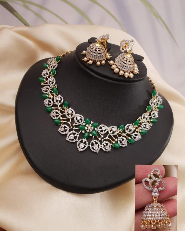 Pure Zirconian Diamond Necklace with Earrings g 101860