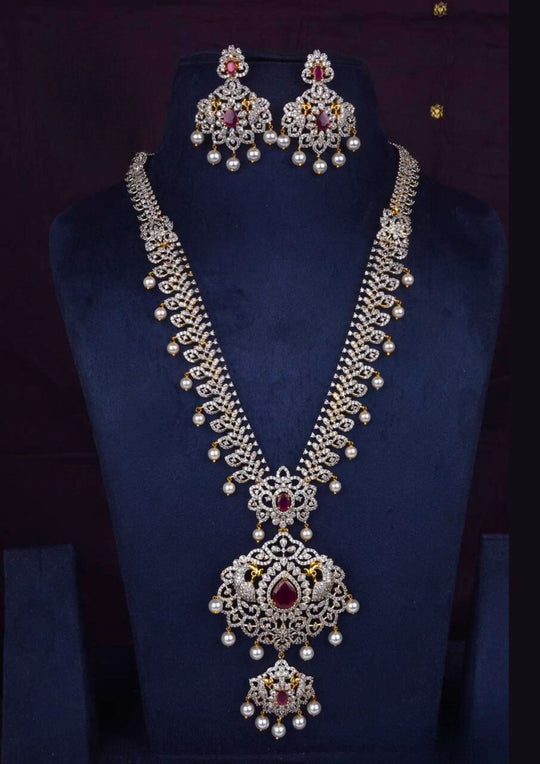 American diamond necklace with earrings c1029020.