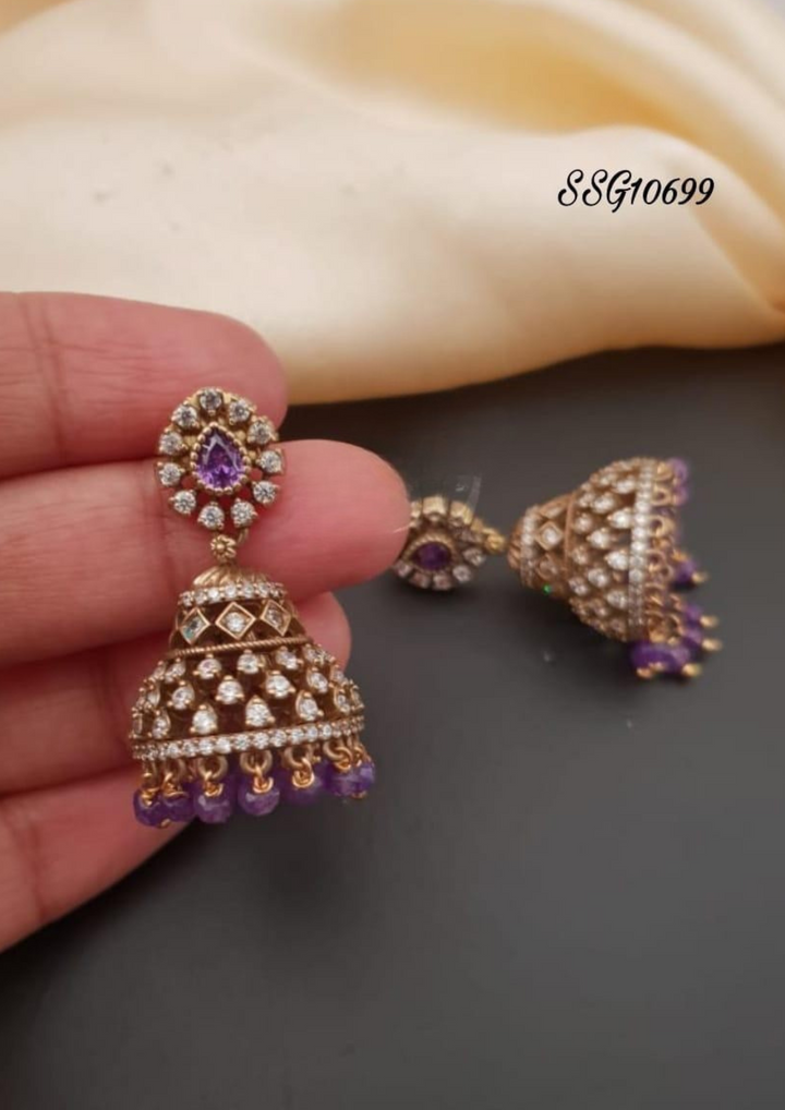 Kundan and beads earrings g 10699