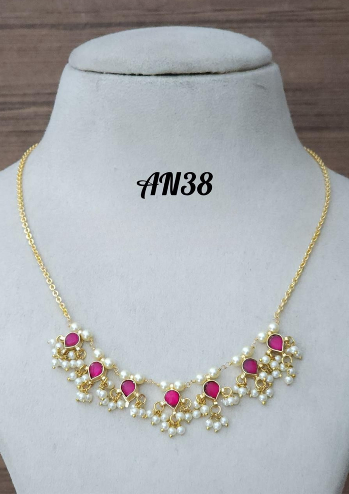 Jadau Kundan and beads necklace AN 38