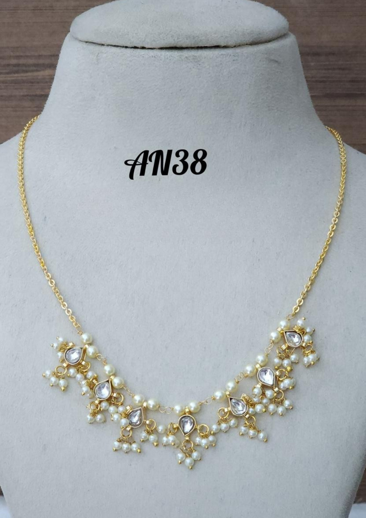 Jadau Kundan and beads necklace AN 38
