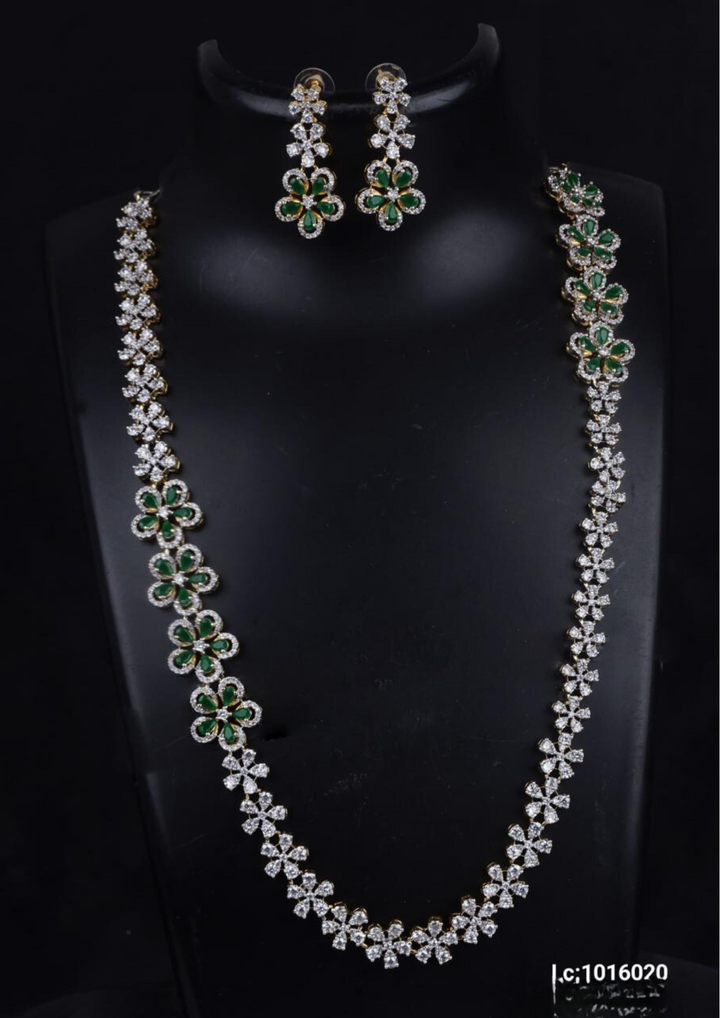 American diamond necklace with earrings c1016020