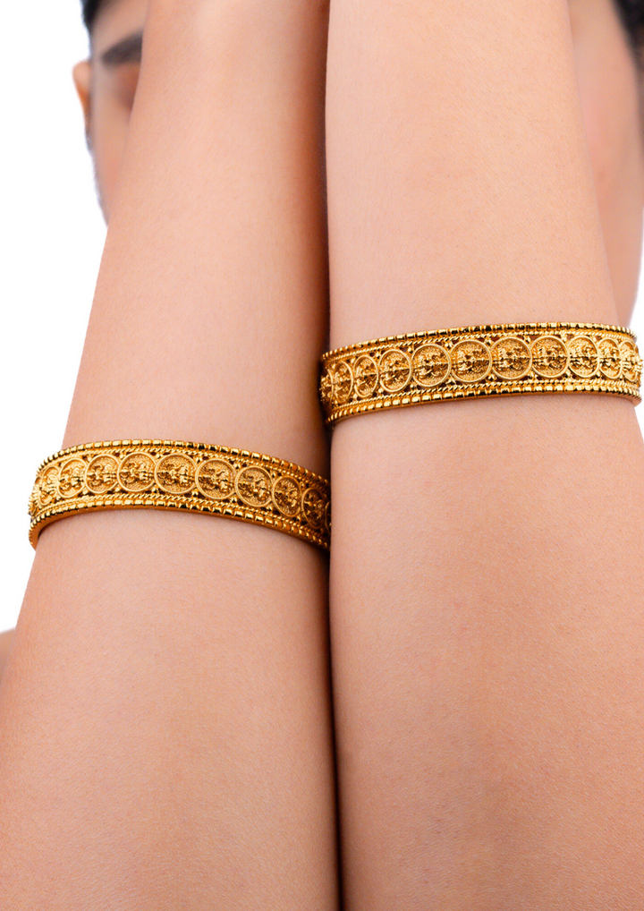kundan temple jewellery bangles c105020 (set of 2)