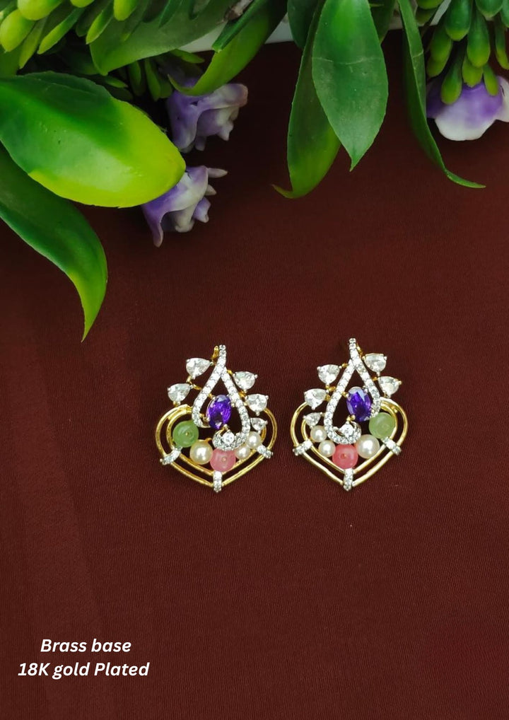 Kundan Brass Base  Earings s70005