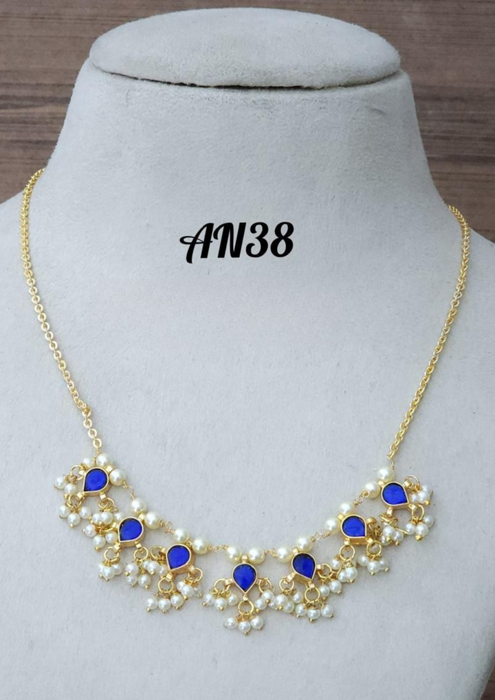 Jadau Kundan and beads necklace AN 38
