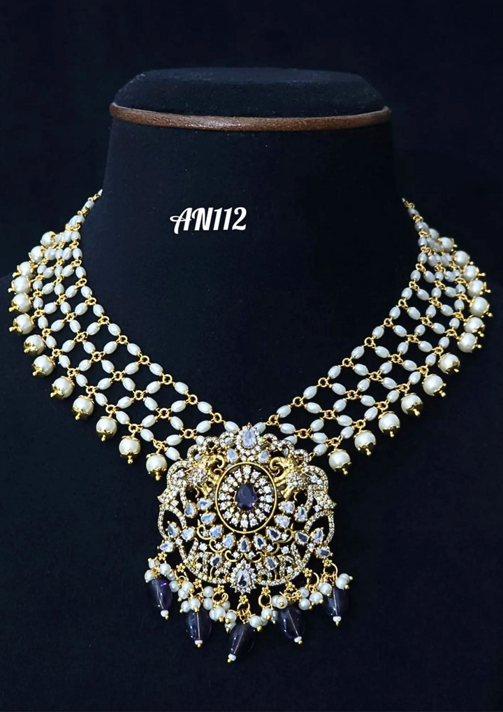 Kundan and beads necklace AN 112