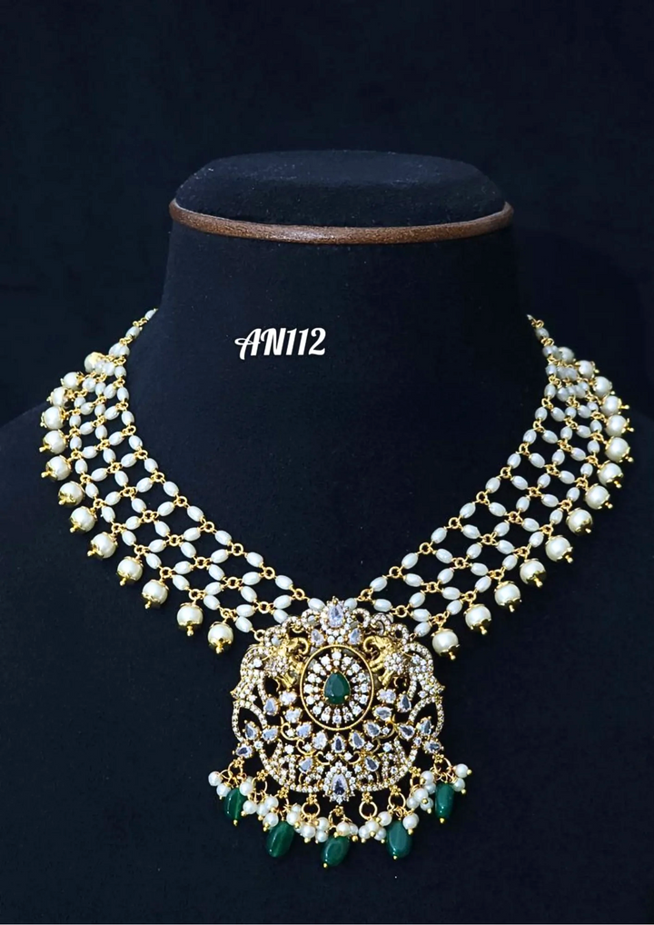 Kundan and beads necklace AN 112