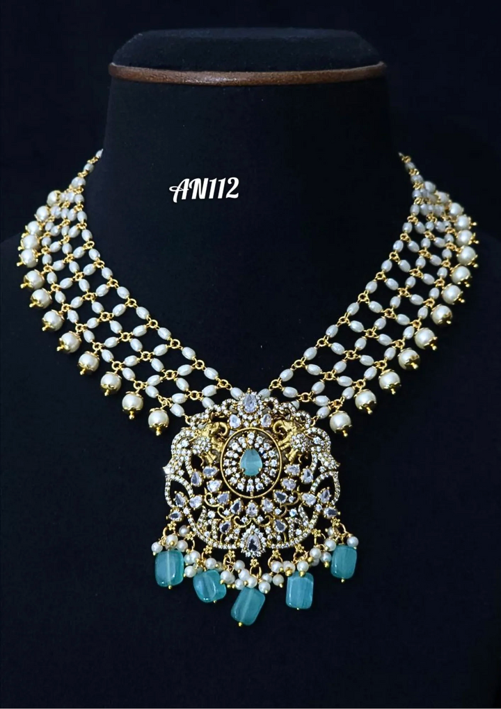 Kundan and beads necklace AN 112