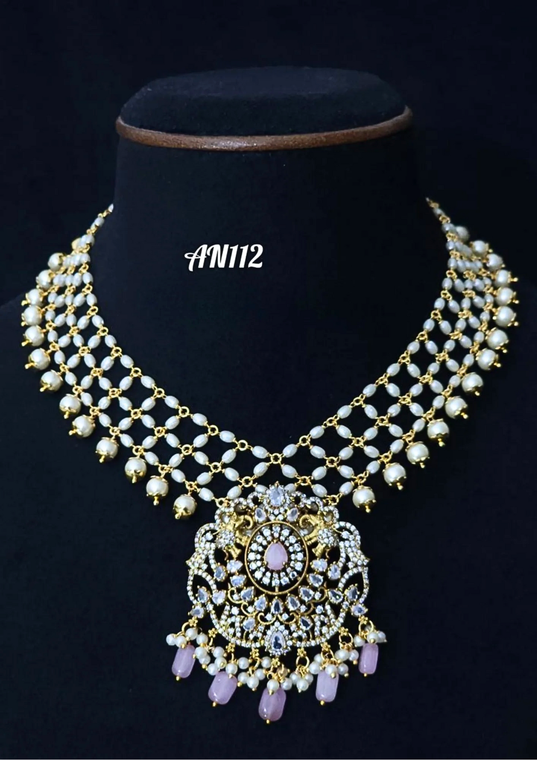 Kundan and beads necklace AN 112