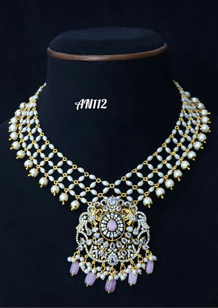 Kundan and beads necklace AN 112