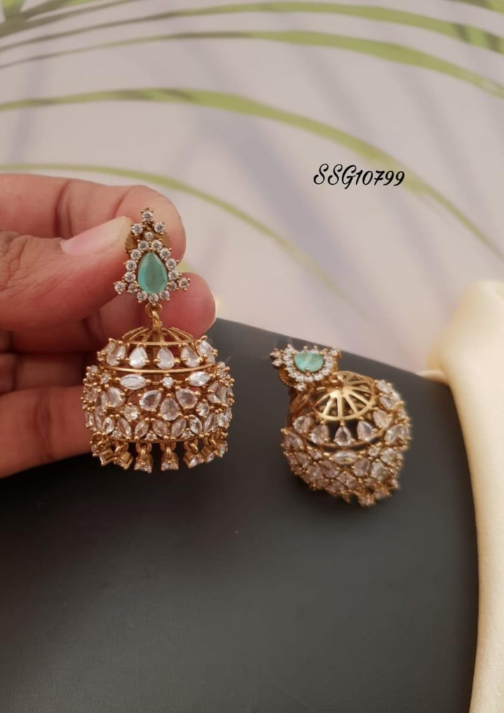 Kundan and beads earrings g10799