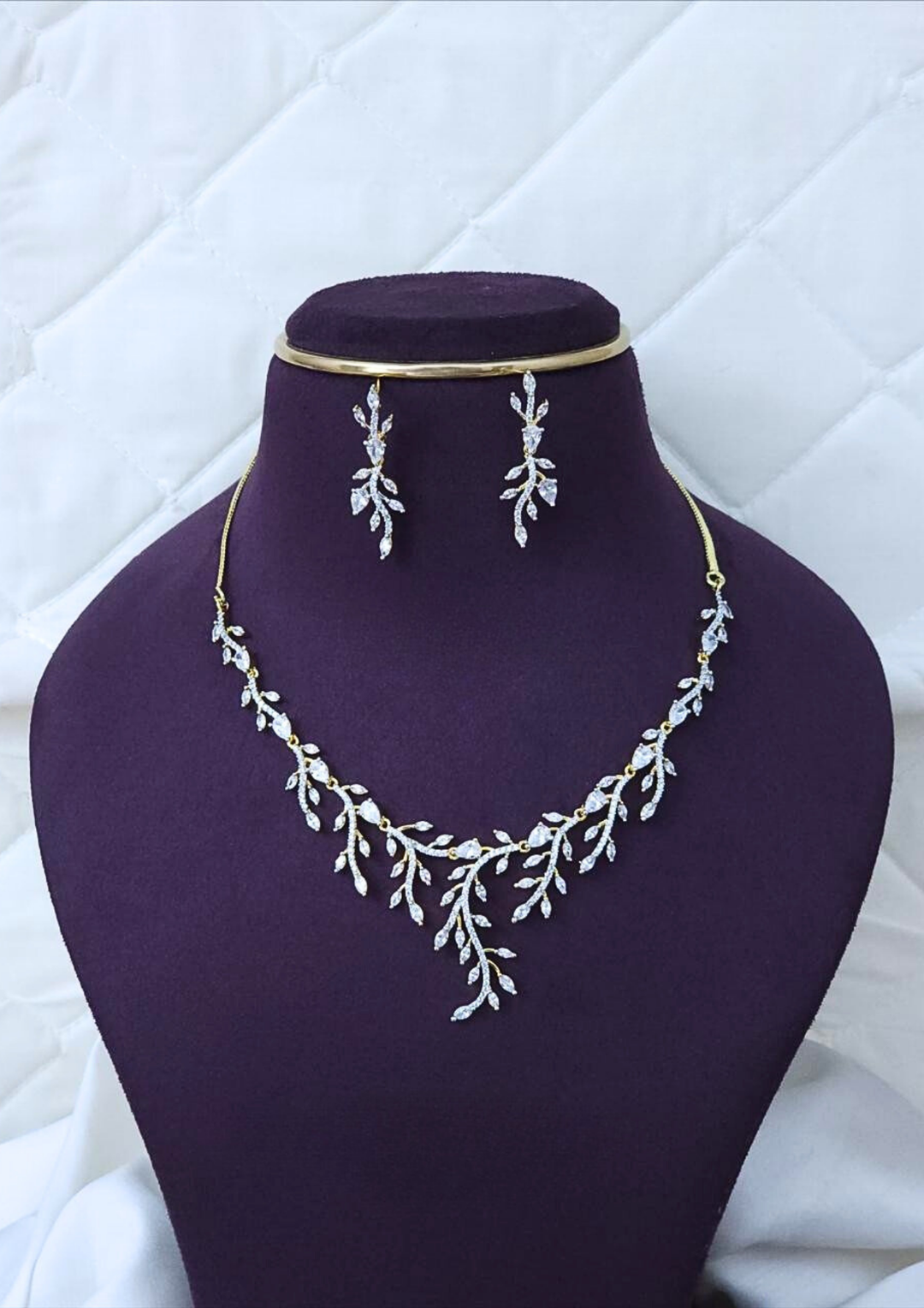 American diamond necklace with earrings AN 116