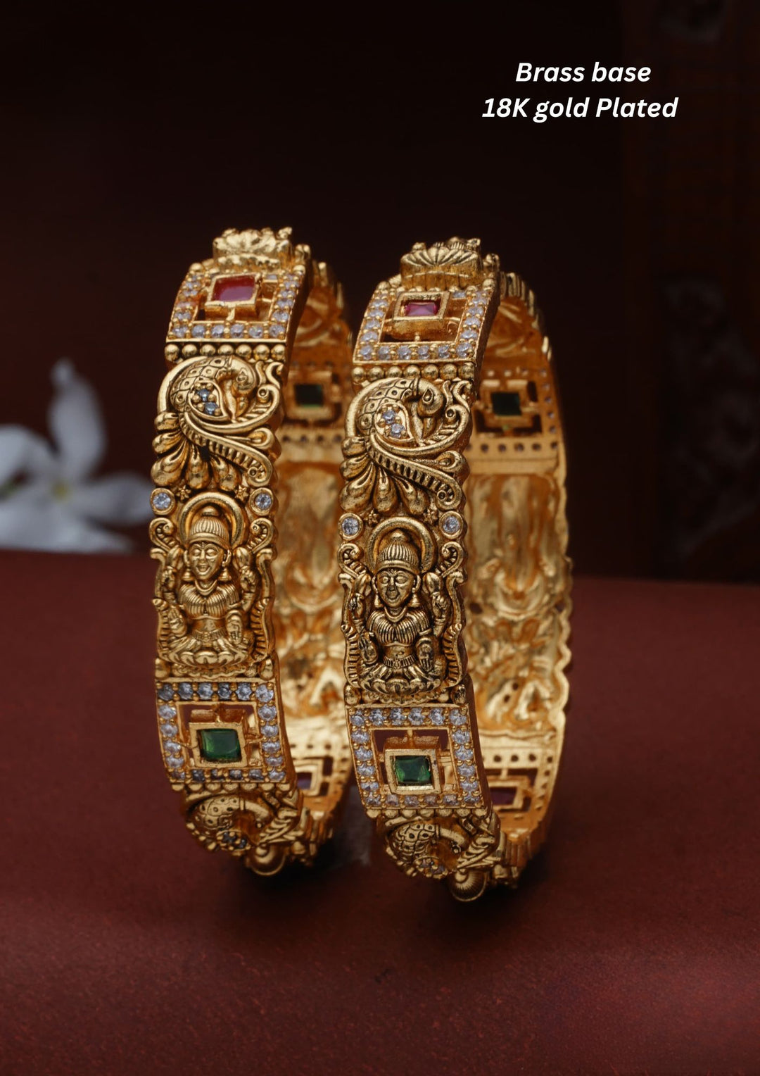 Kundan Temple Brass Base bangles c 107020
