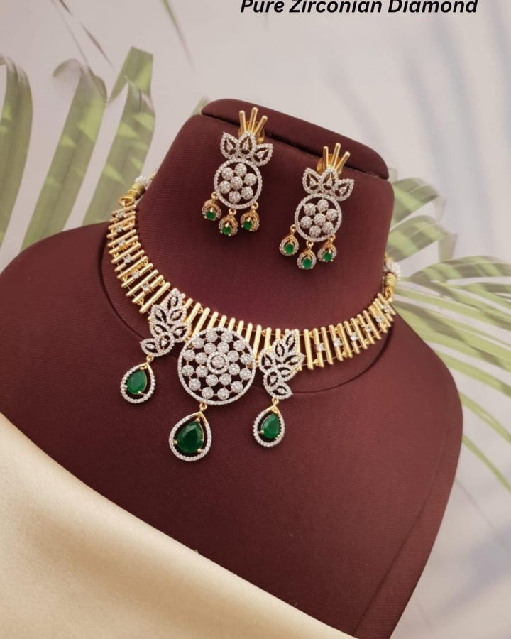 Pure Zirconian Diamond  Necklace with Earrings g 101450