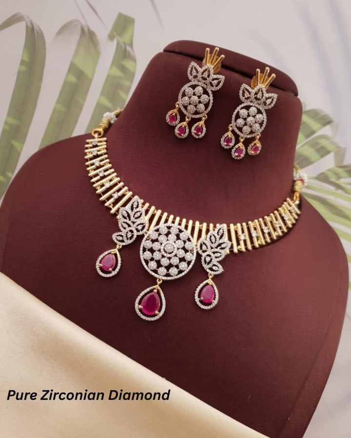 Pure Zirconian Diamond  Necklace with Earrings g 101450