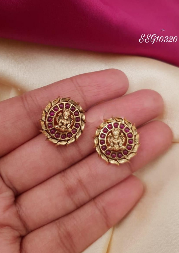 Kundan stone temple jewelry earrings g10320