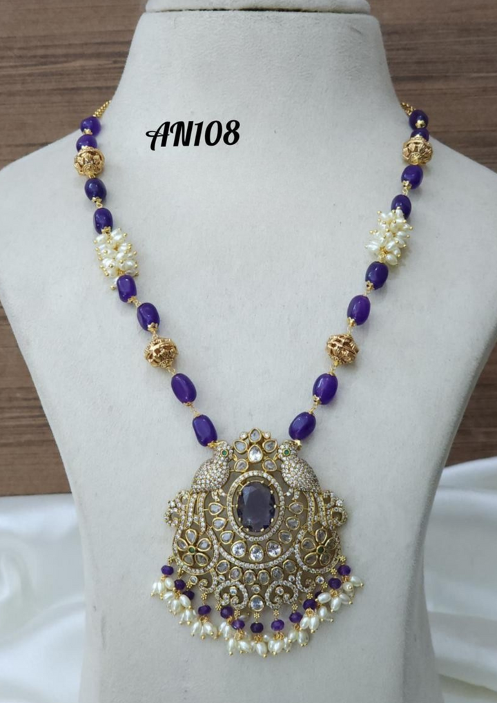Kundan and beads necklace AN 108