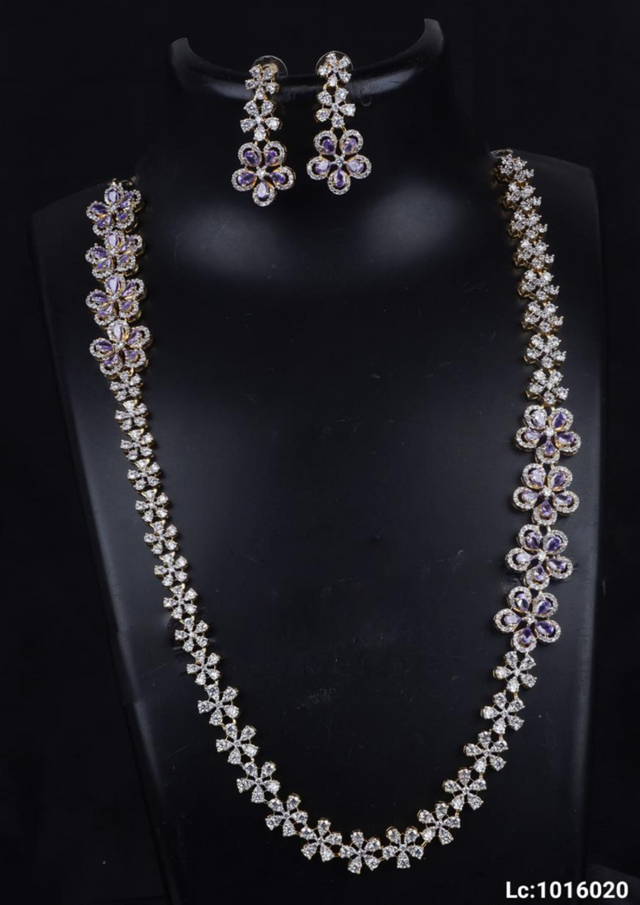American diamond necklace with earrings c1016020