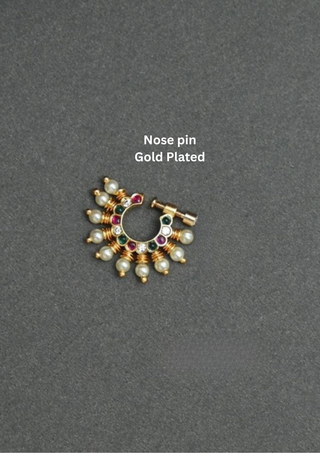 Gold Plated Beaded Nose pin