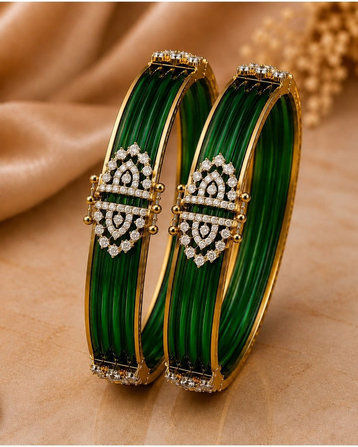 Beautiful diamond finish changeable bangles in red, featuring elegant gold detailing and sparkling stone work. Available in multiple colors, perfect for festive occasions, traditional outfits, daily wear, and gifting.
