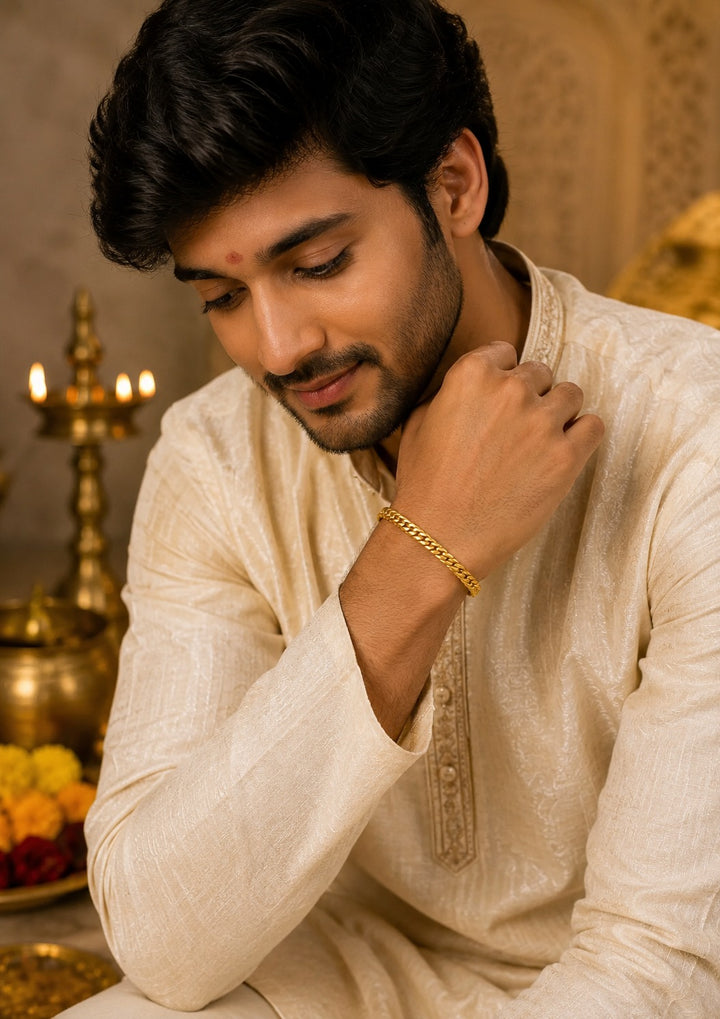 Close up offer south indian men wearing Classic men&