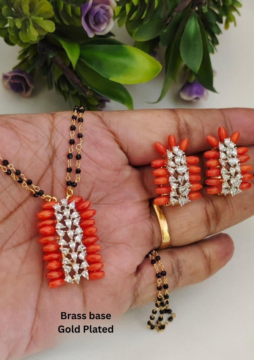 Coral mangalsutra set