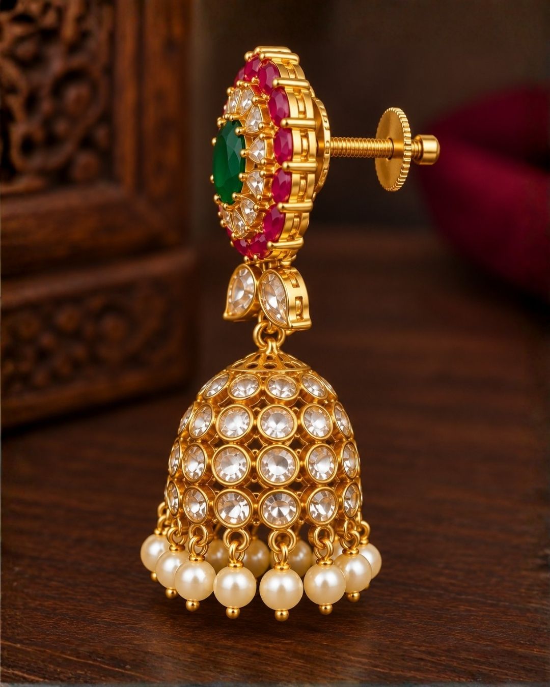 Material- We only deal in authentic Jadau Kundan, Victorian and American Diamond pieces on precious stones with real beadwork Packaging: You will receive this jewelry in a Zevana Handcrafted box. As this is a handmade product it is very rare to create identical items.