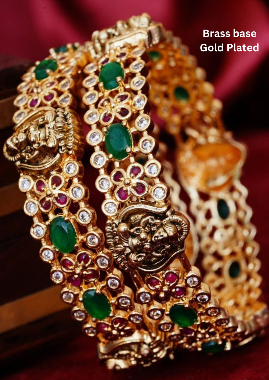 Gold Plated Emerald Bangles 
