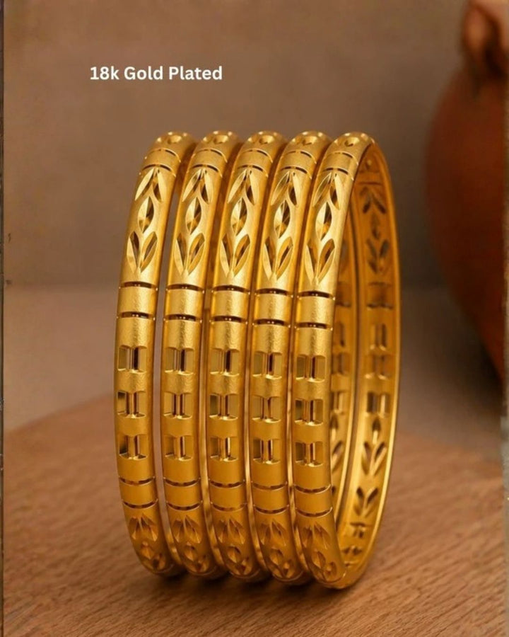Premium gold plated floral bangles adorned with sparkling zircon diamonds and colorful stone accents for a luxurious festive appearance, ideal for weddings and party occasions.
