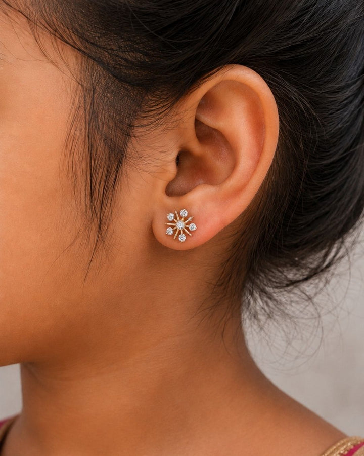Pure Zirconian Diamond Gold Plated Studs for dailywear