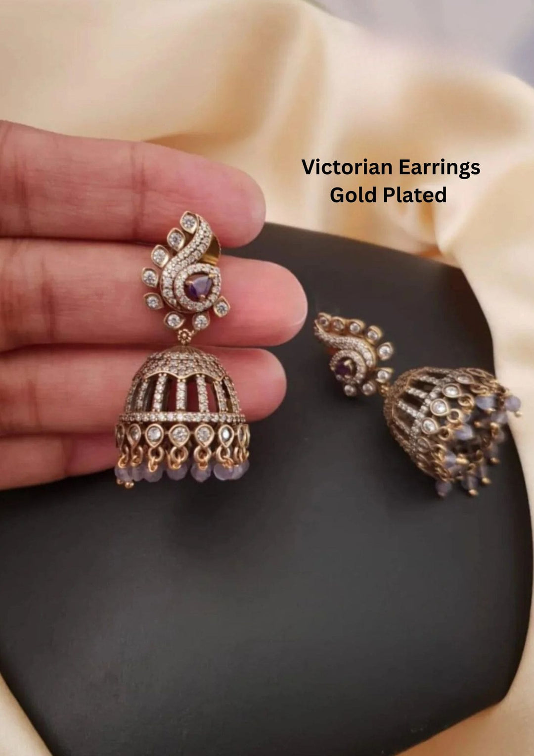 Gold-plated Victorian earrings