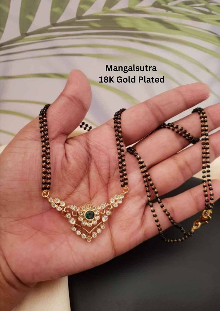 Gold-plated mangalsutra necklace