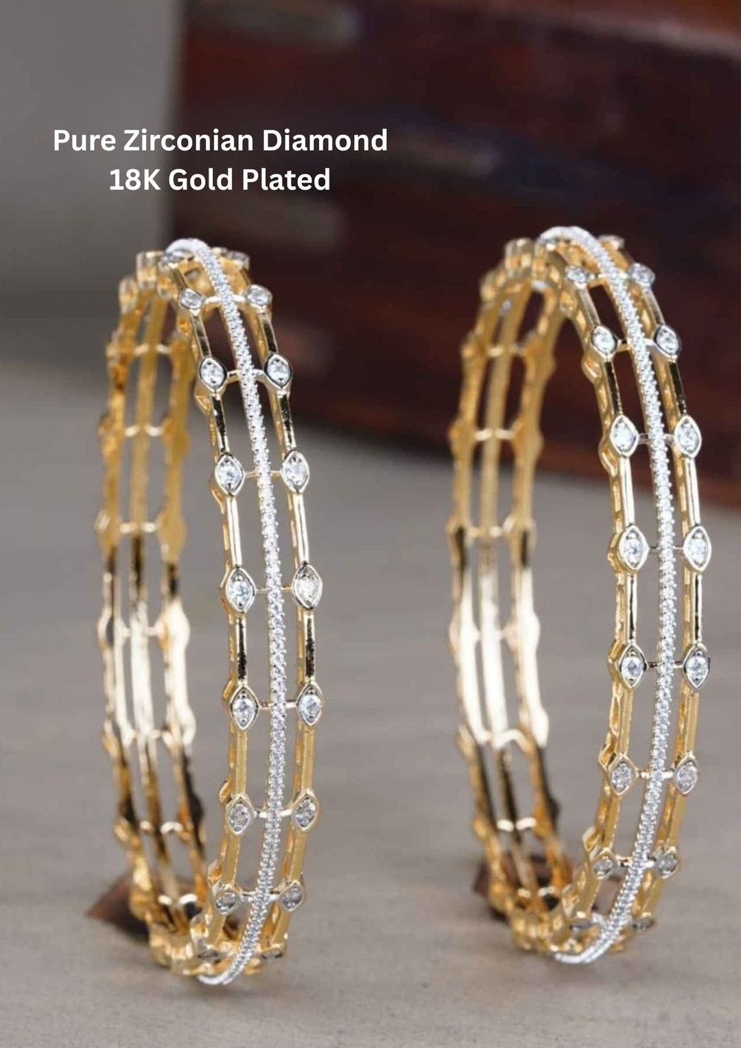Gold-plated zirconia bangles