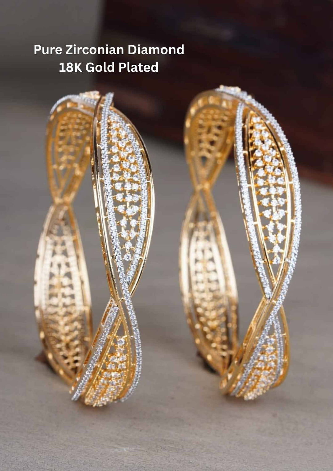 Gold-plated  zirconian diamond  Bangles