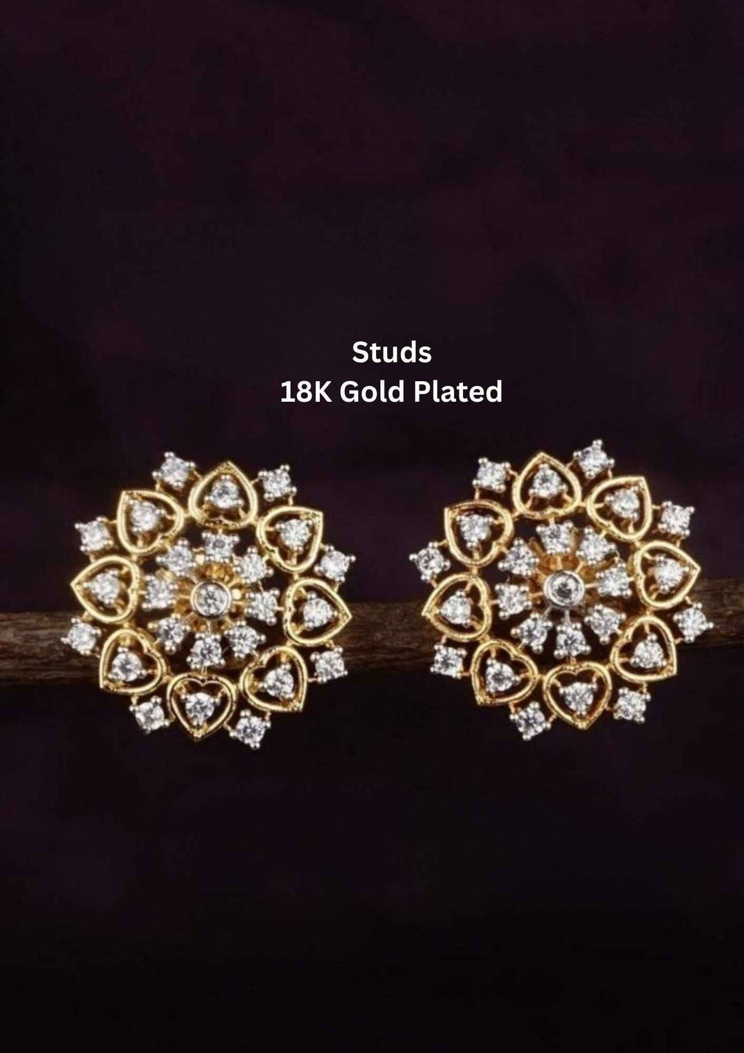 Gold Plated Floral Studs