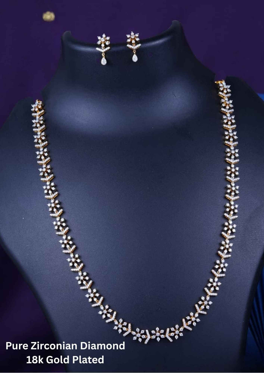Gold Plated Necklace with Earrings