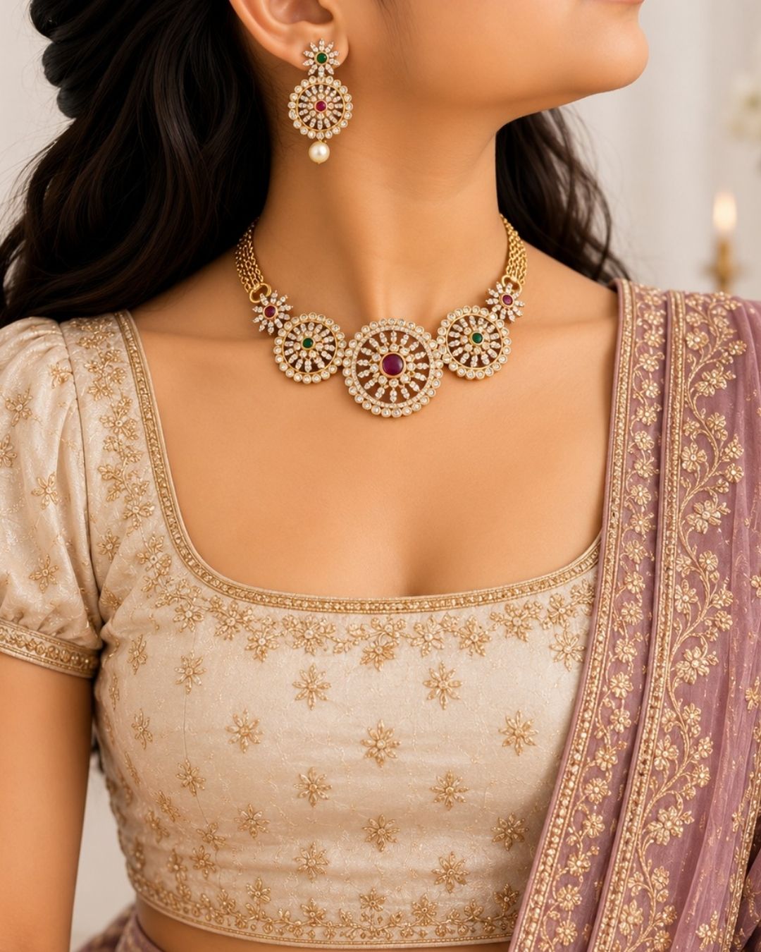 Gold Plated choker set for Traditonal look 