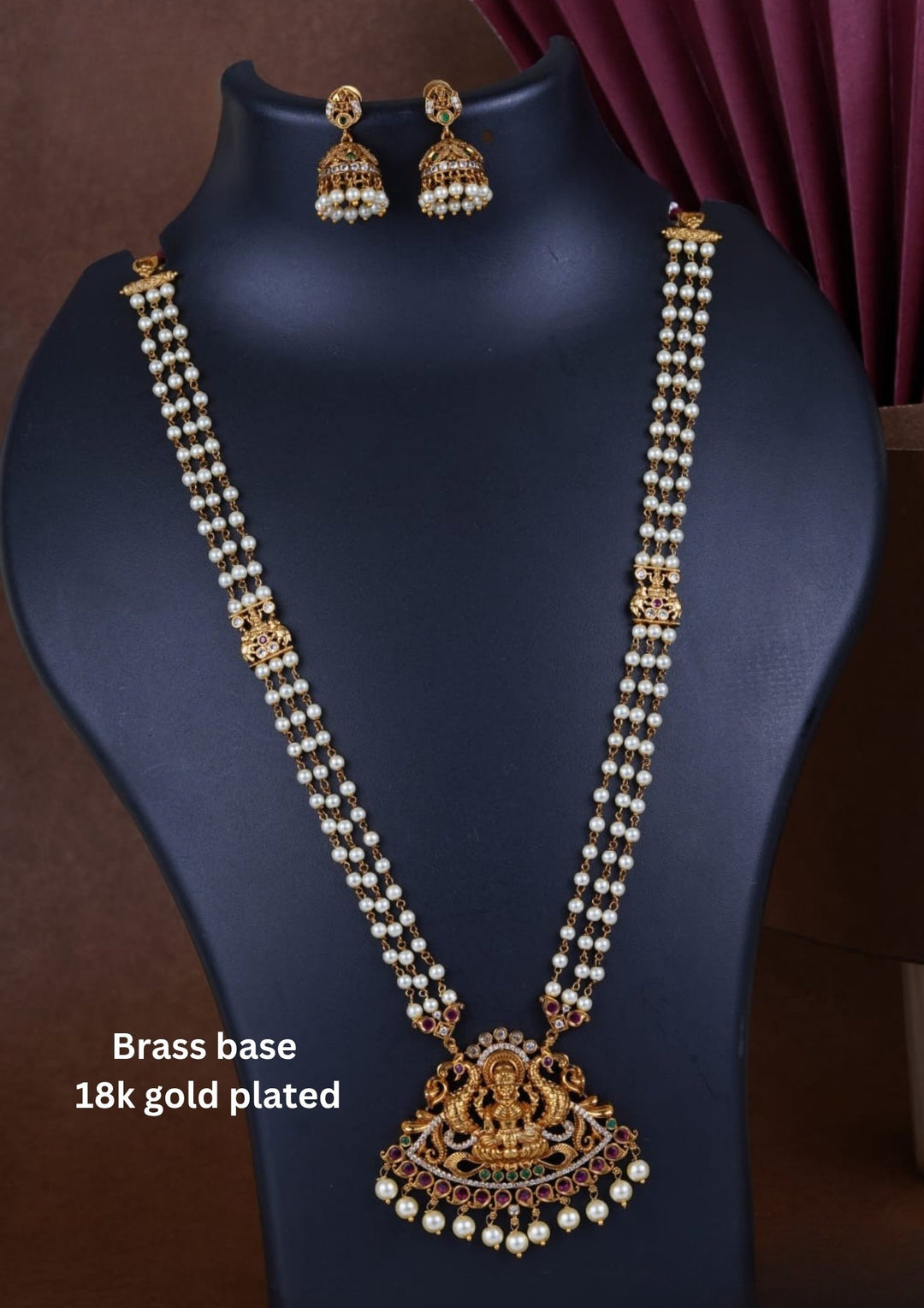 Gold Plated Lakshmi Beads Necklace