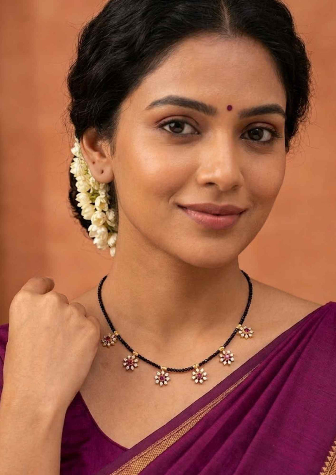 Gold Plated Mangalsutra with Pure Zirconian Diamond 