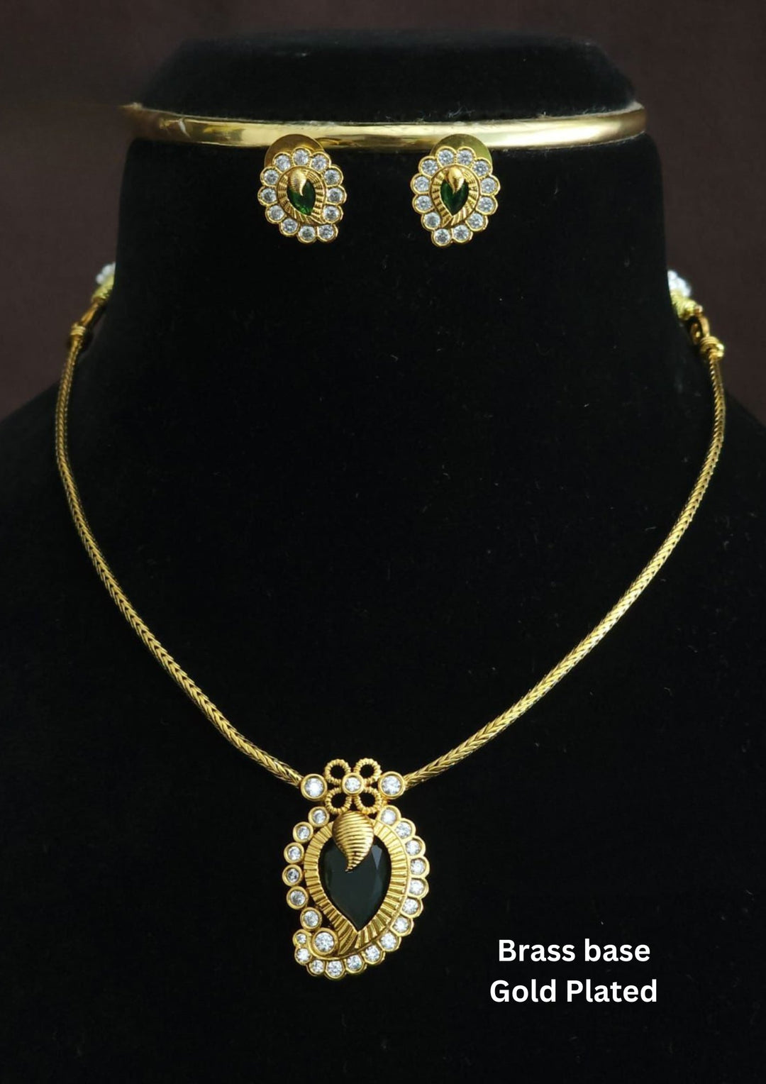 Kundan Gold Plated Mango naan Chain with Earrings for daily wer