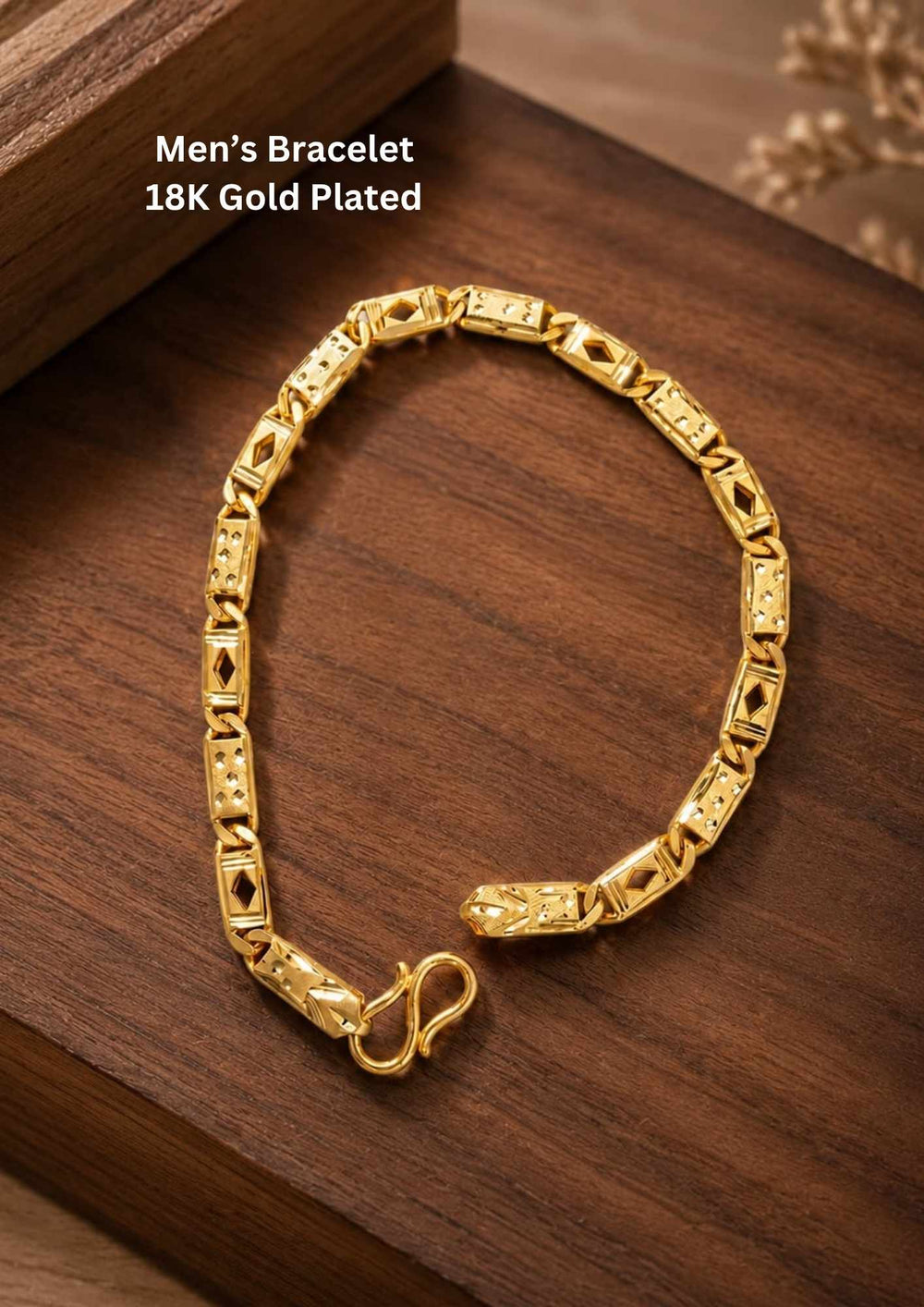 Gold Plated Mens Bracelet  skin safe water and sweat proof ideal for traditional and modern wear gives royal look