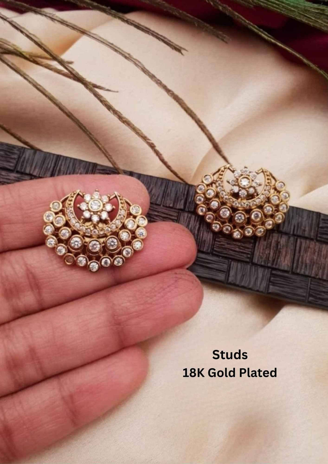 Gold Plated Polki Studs
