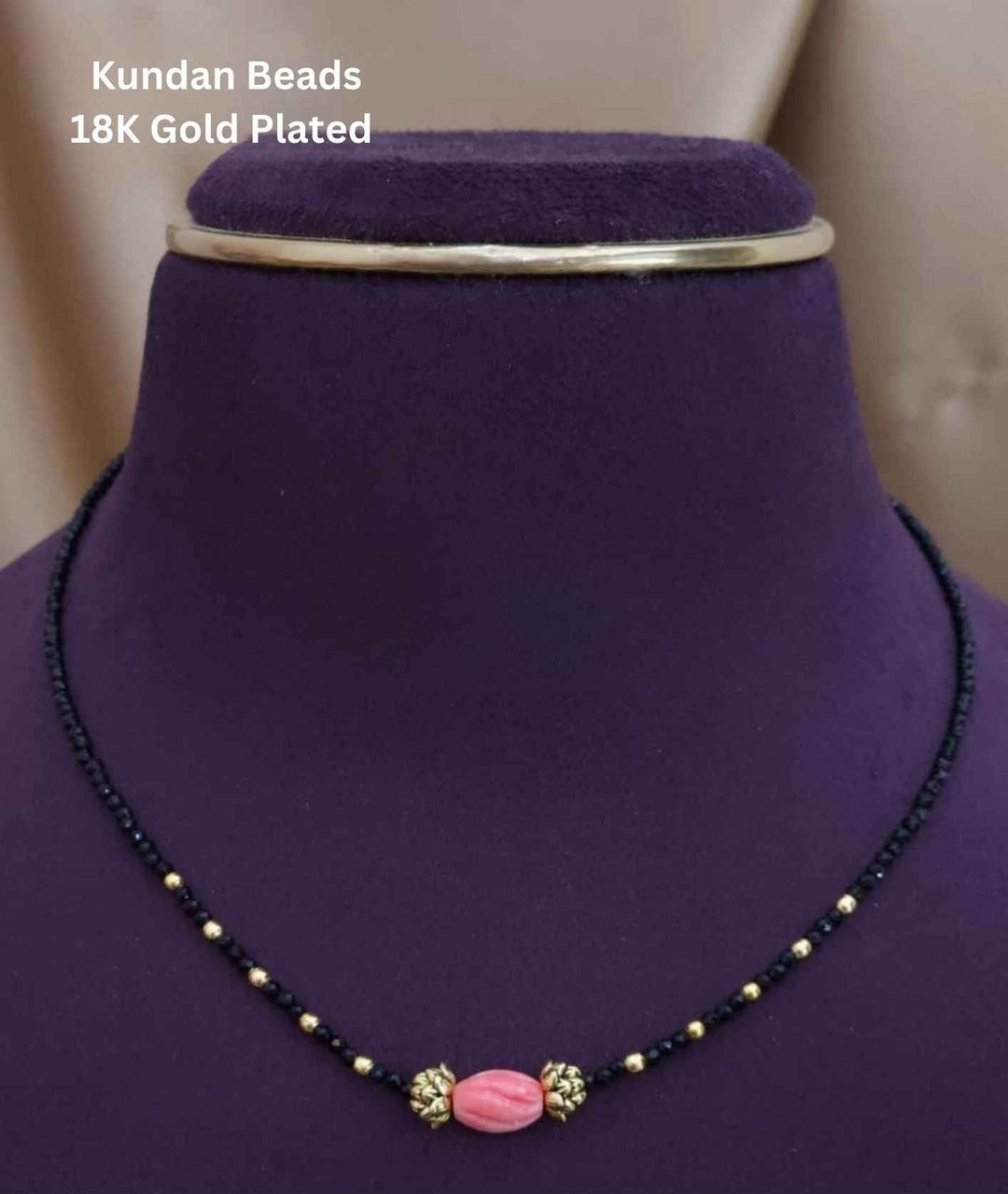 Kundan Gold Plated Single Line Mangalsutra