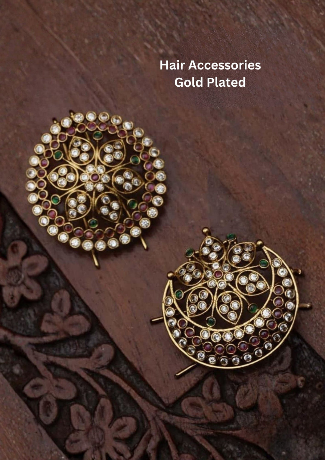 Gold Plated Sun Moon Hair Accessories