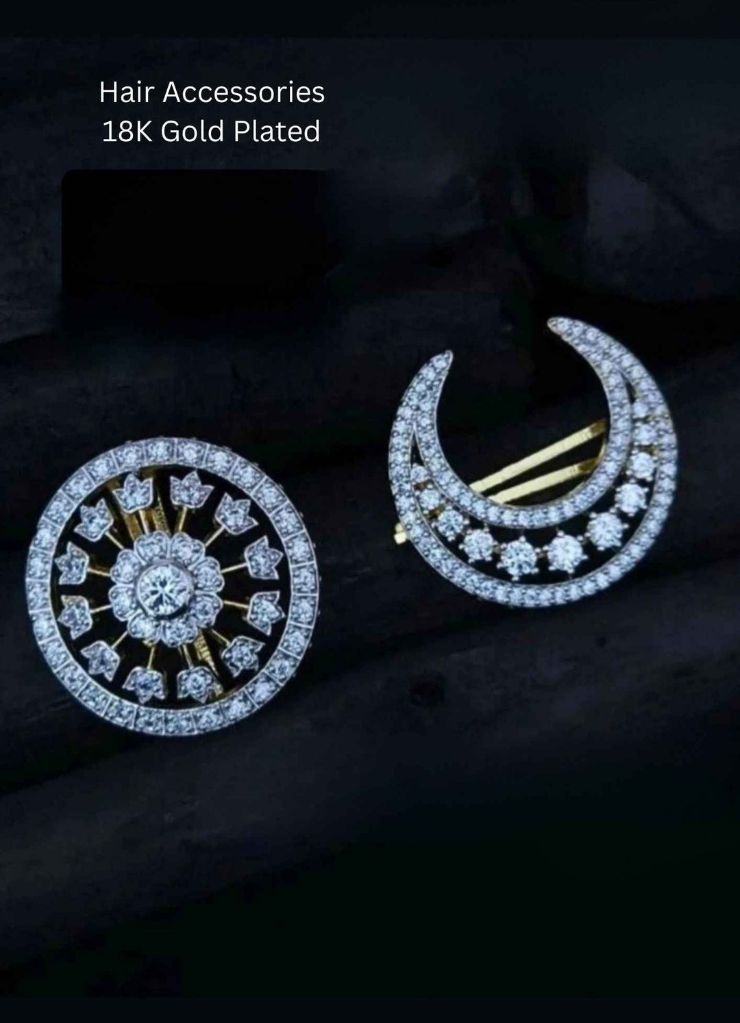  Gold Plated Sun and Moon Hair Accessories 
