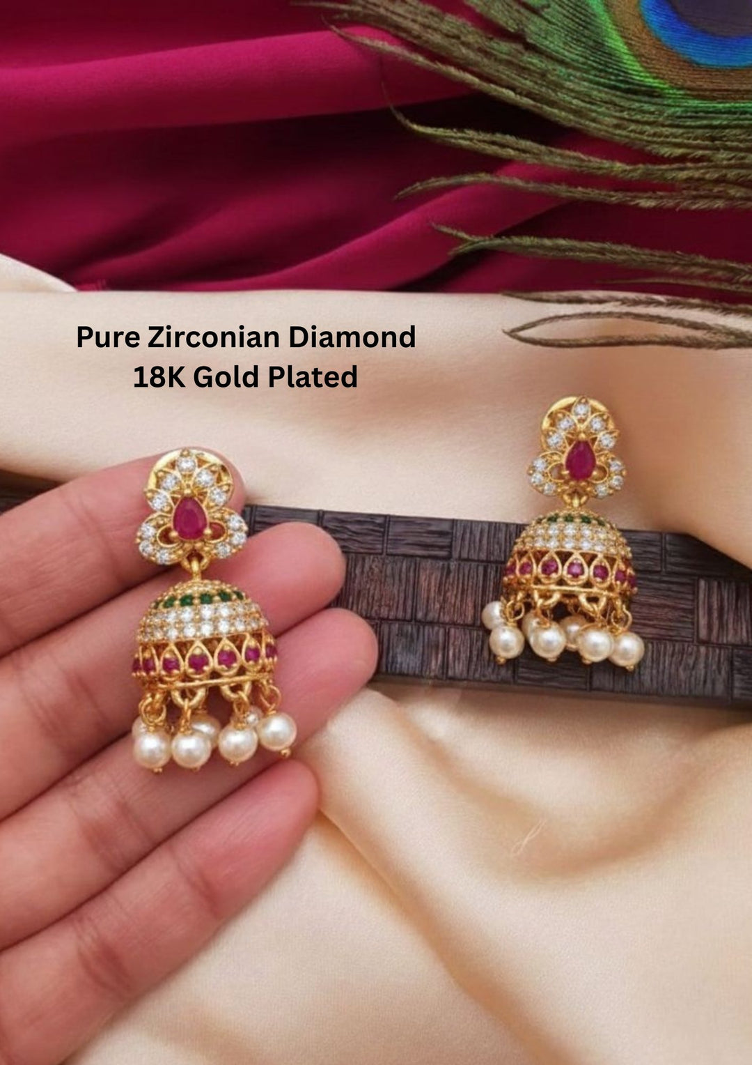 Pure irconian Gold Plated Jhumkas for tradition wear and daily wear