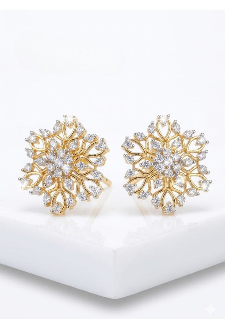 gold plated studs are delicate and paired in white background and used for daily ware, office ware and festive ware 