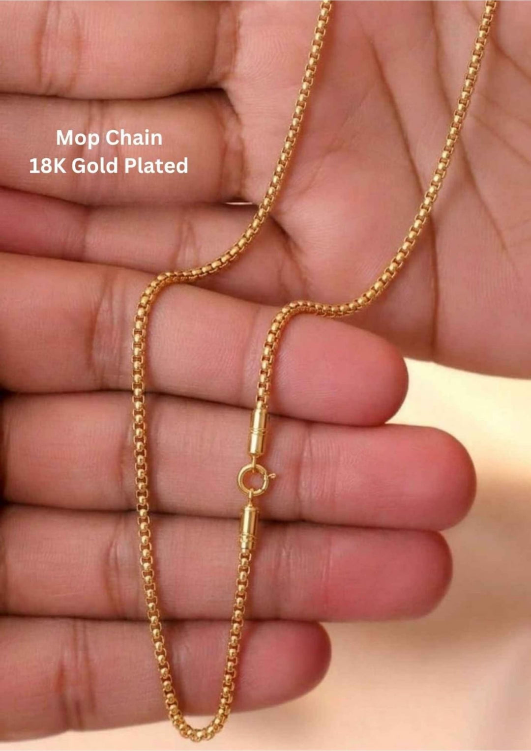 Gold Plated Mop Chain skin friendly ideal for dailywear shipping all over india