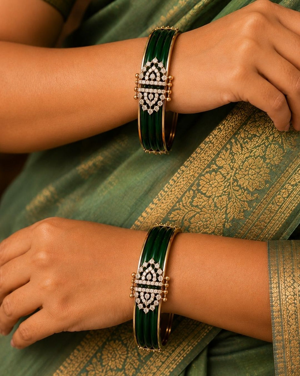 Beautiful diamond finish changeable bangles in red, featuring elegant gold detailing and sparkling stone work. Available in multiple colors, perfect for festive occasions, traditional outfits, daily wear, and gifting.
