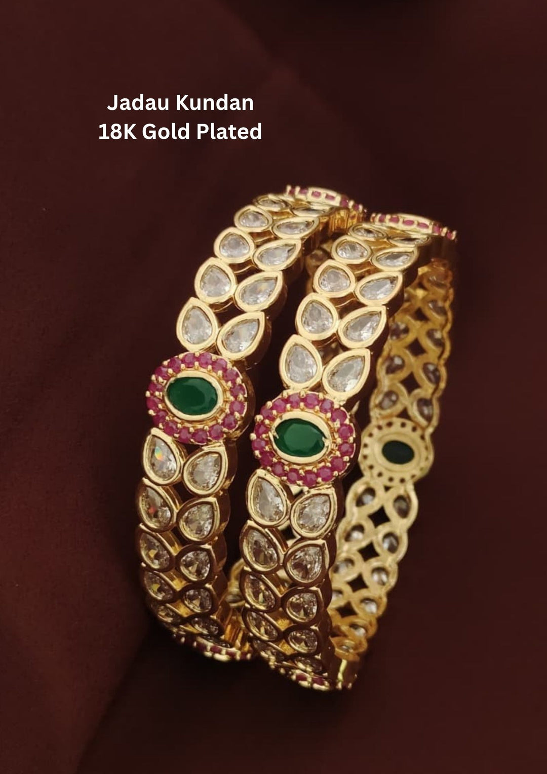 Jadau Kundan Gold Plated Bangles (Set of 2)